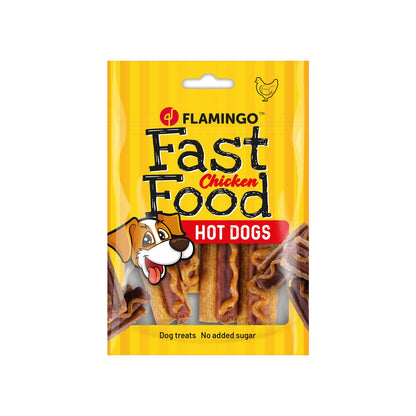Flamingo Snacks Fast Food Hot Dog Pollo Per Cani Adulti Di Tutte Le Taglie 4pz 112gr