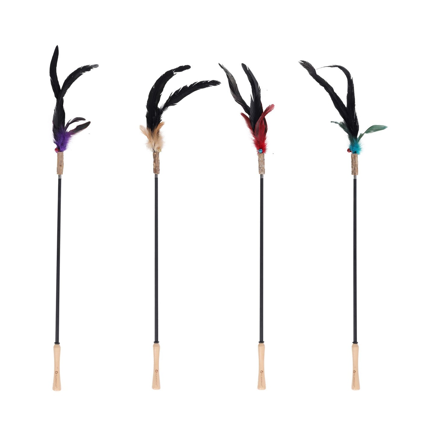 Flamingo Marit Canna Con Piume ed Effetto Sonoro Per Stimolare il Gioco dei Gatti 61-186 cm