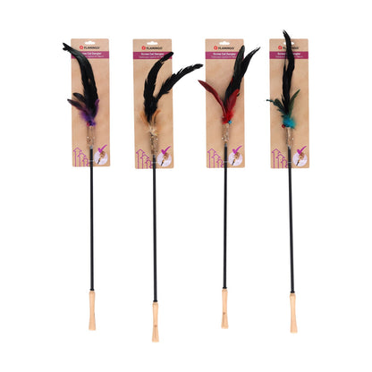 Flamingo Marit Canna Con Piume ed Effetto Sonoro Per Stimolare il Gioco dei Gatti 61-186 cm