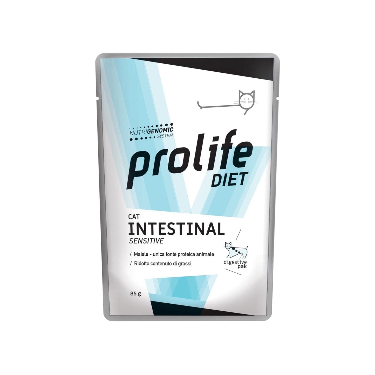 Prolife Cat Intestinal Sensitive Bocconcini Dietetici Per Gatti Per La Compensazione Della Cattiva Digestione 85gr
