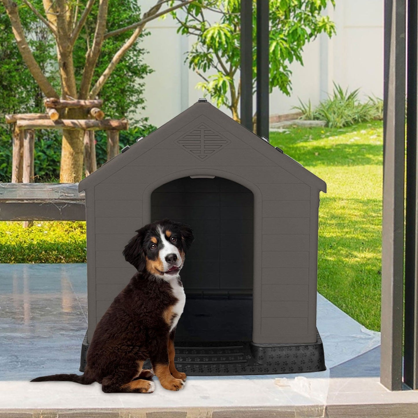 AqpetFriends Chalet Medium Cuccia In Plastica Smontabile Per Cani di Taglia Media