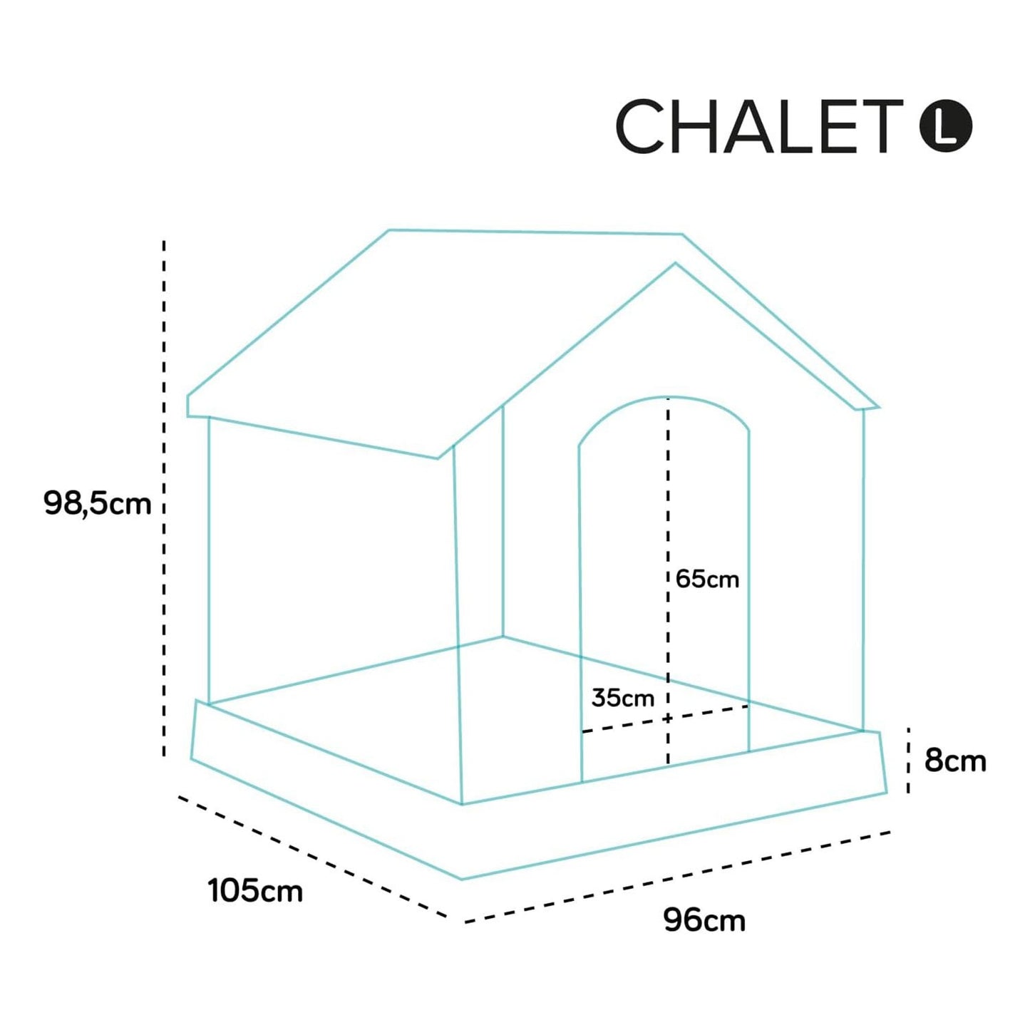AqpetFriends Chalet Large Cuccia In Plastica Smontabile Per Cani di Taglia Grande