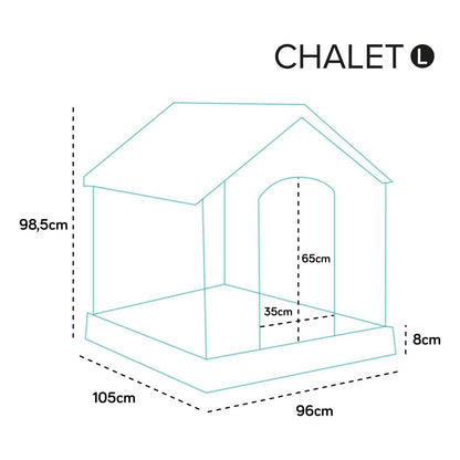 AqpetFriends Chalet Large Cuccia In Plastica Smontabile Per Cani di Taglia Grande