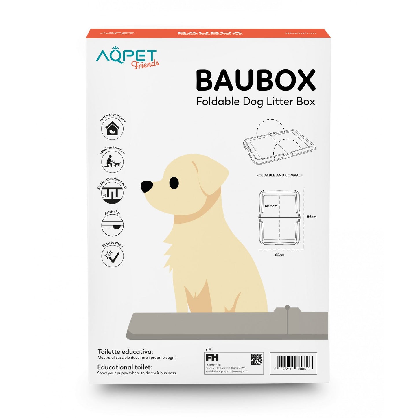 AqpetFriends BauBox Toilette Pieghevole Per Cani Pratica e Compatta