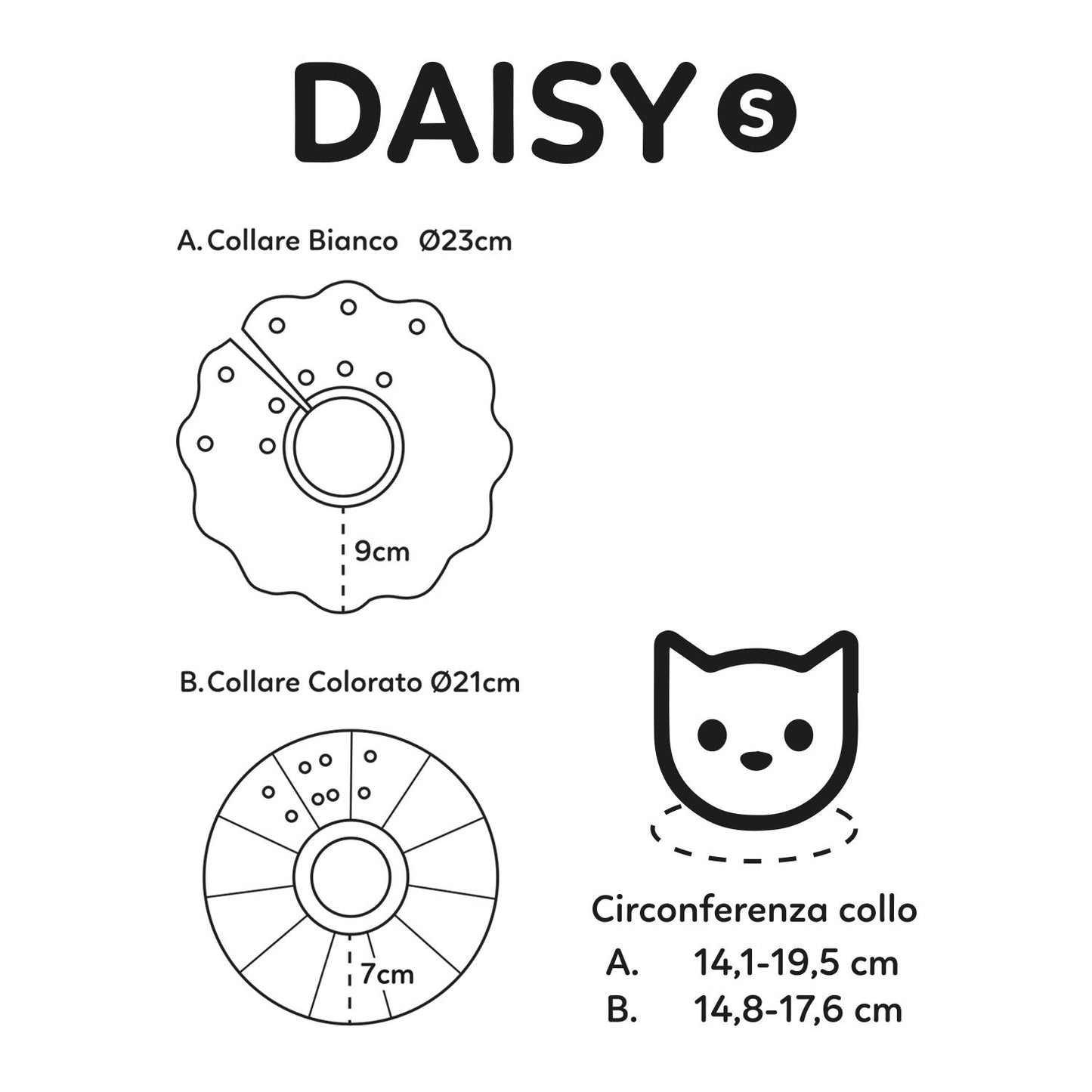AqpetFriends Daisy Green Collare Elisabettiano In Plastica Morbida Per Gatti con Design a Doppio Strato
