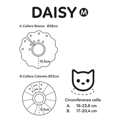 AqpetFriends Daisy Green Collare Elisabettiano In Plastica Morbida Per Gatti con Design a Doppio Strato