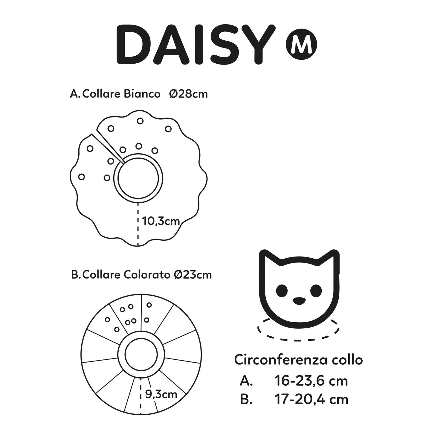 AqpetFriends Daisy Orange Collare Elisabettiano In Plastica Morbida Per Gatti con Design a Doppio Strato