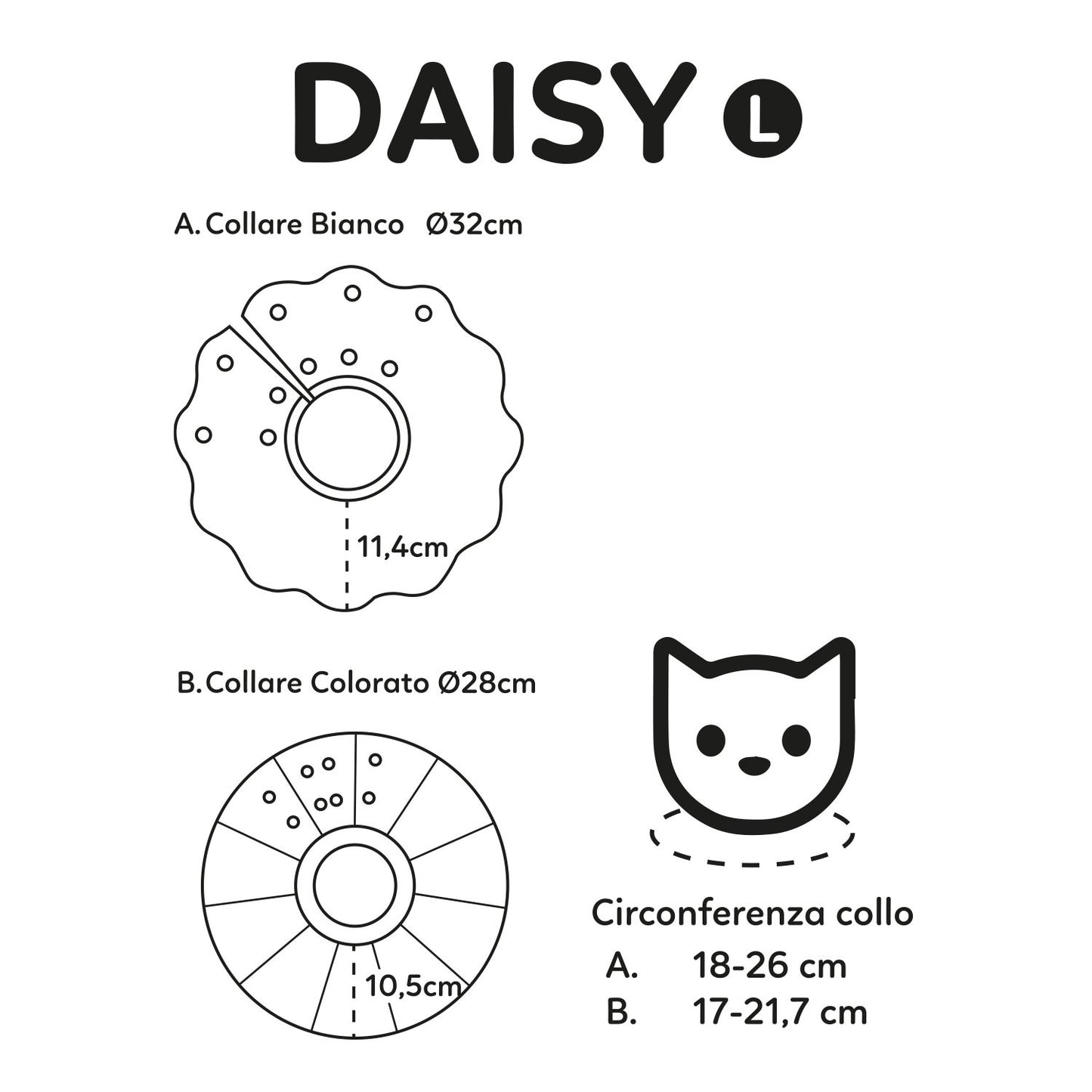 AqpetFriends Daisy Orange Collare Elisabettiano In Plastica Morbida Per Gatti con Design a Doppio Strato