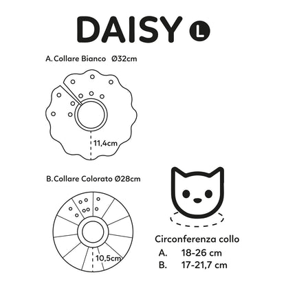 AqpetFriends Daisy Orange Collare Elisabettiano In Plastica Morbida Per Gatti con Design a Doppio Strato