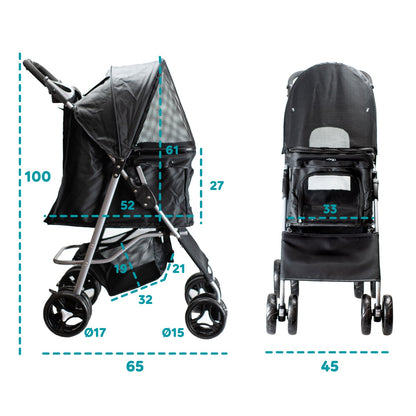 AqpetFriends PetBuggy Passeggino Comodo e Pratico Per Cani Di Taglia Medio/Piccola