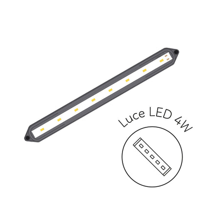 Aqpet Simply LED 30 Acquario Completo Con Illuminazione Led, Filtro E Cover Apribile Colore Bianco 30L