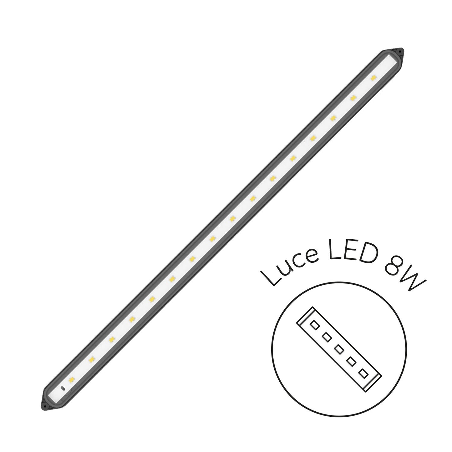 Aqpet Simply LED 60 Acquario Completo Con Illuminazione Led, Filtro e Riscaldatore Colore Bianco 60L