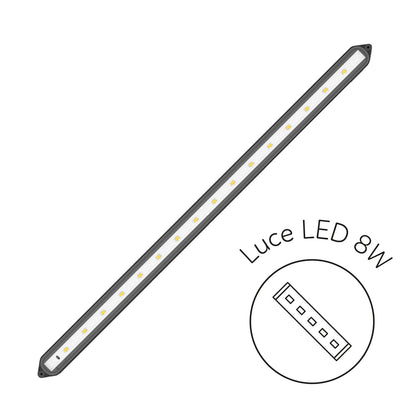 Aqpet Simply LED 60 Acquario Completo Con Illuminazione Led, Filtro e Riscaldatore Colore Bianco 60L