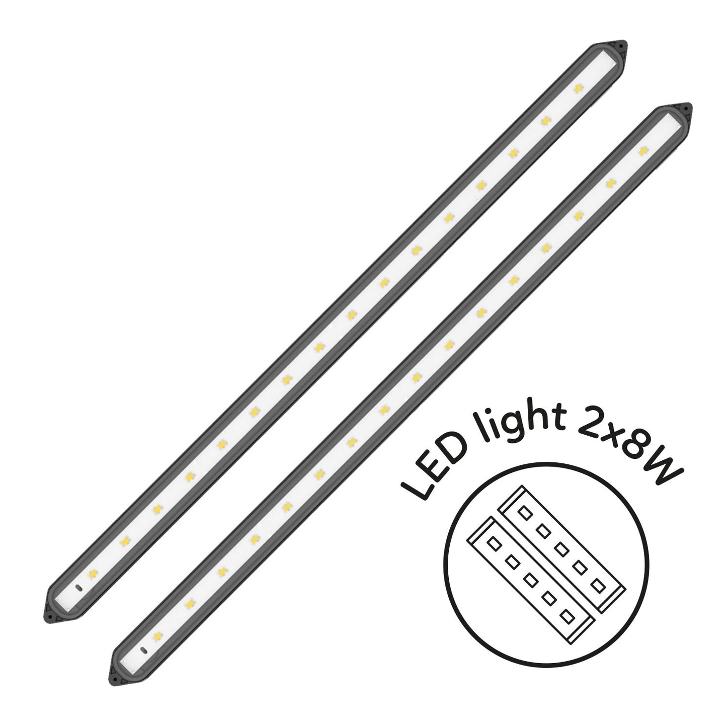 Aqpet Simply LED 100 Acquario Completo Di Doppia Luce LED, Filtro E Riscaldatore Colore Bianco 100L