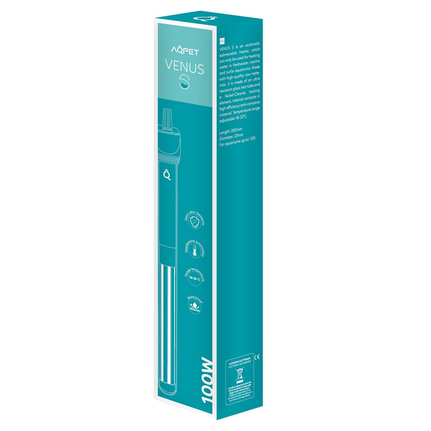 Aqpet Simply LED 100 Acquario Completo Di Doppia Luce LED, Filtro E Riscaldatore Colore Bianco 100L
