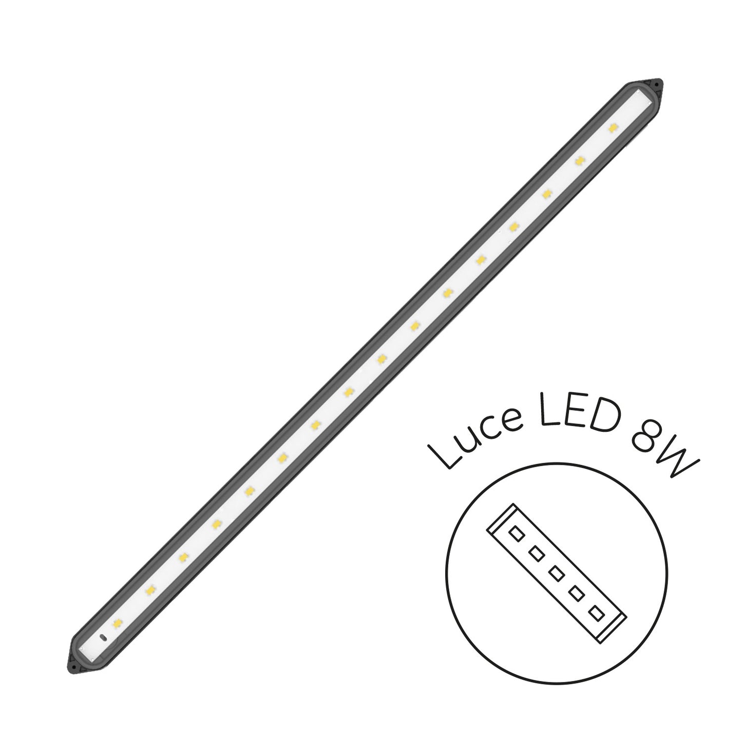 Aqpet Simply LED 60 Set Acquario Acqua Dolce Completo Di Luce LED, Filtro E Riscaldatore 60L
