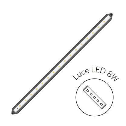 Aqpet Simply LED 60 Set Acquario Acqua Dolce Completo Di Luce LED, Filtro E Riscaldatore 60L
