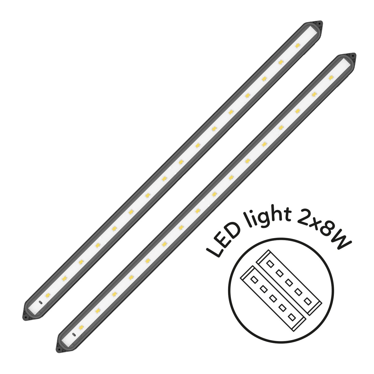 Aqpet Simply LED 100 Set Acquario Acqua Dolce Completo Di Doppia Luce LED, Filtro E Riscaldatore 100L