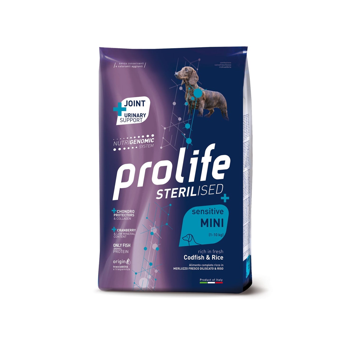 Prolife Sterilised Sensitive Adult Codfish & Rice Mini Crocchette di Merluzzo e Riso per Cani Adulti di Piccola Taglia 2kg