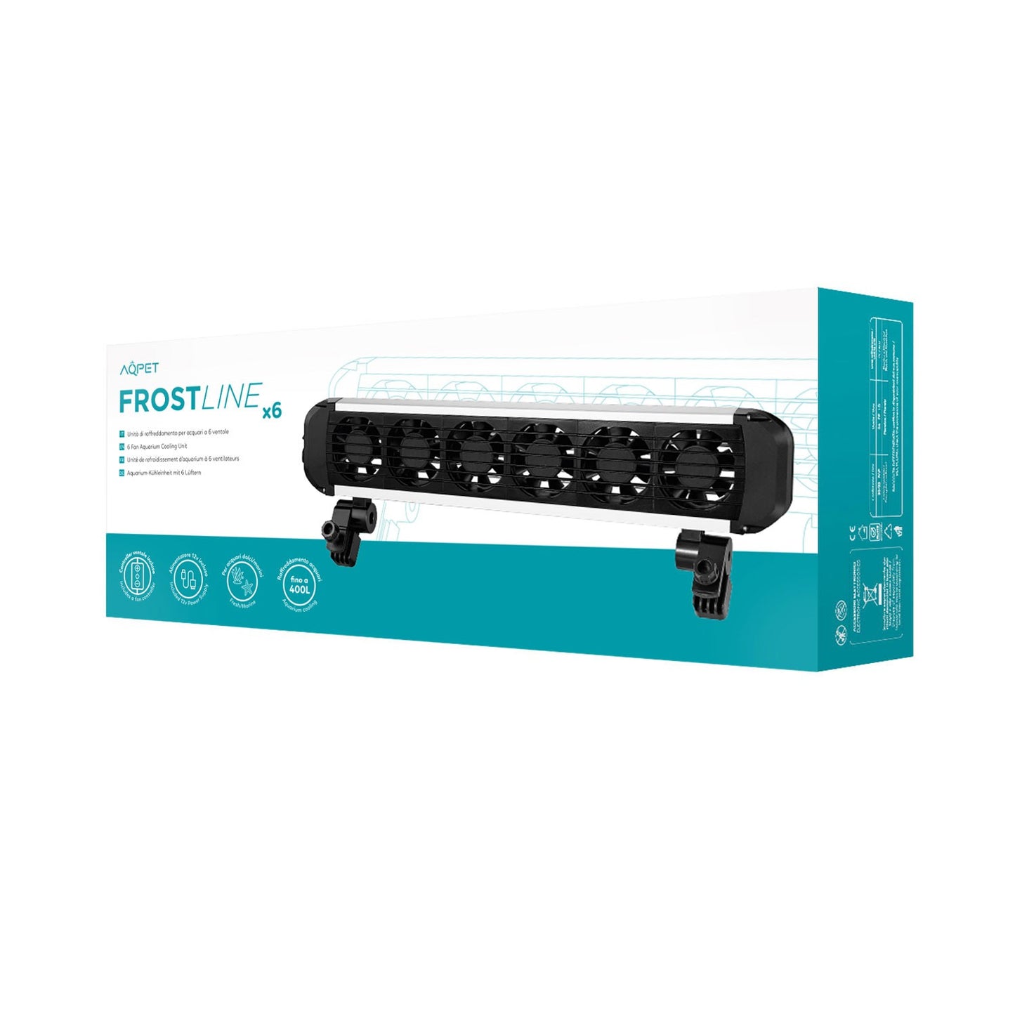 Aqpet FROSTLINE x6 Sistema di Raffreddamento per Acquari con Controller e Ventole Orientabili - 6 ELEMENTI