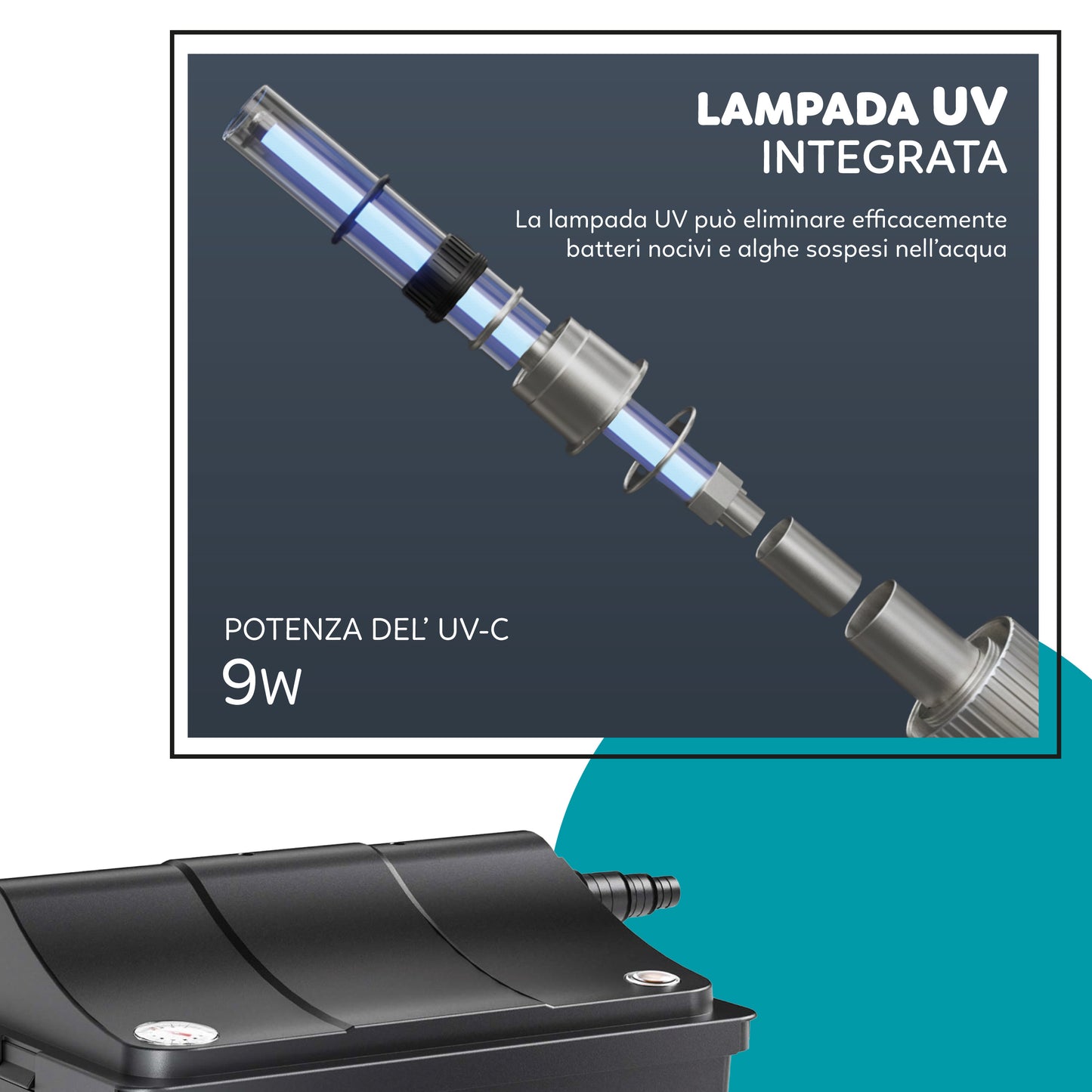 AQPond Mirage Filtro per laghetto completo di pompa e sterilizzatrice 9 watt
