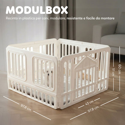 AQPetFriends ModulBox recinto in plastica 97.8x60x97.8 modulabile