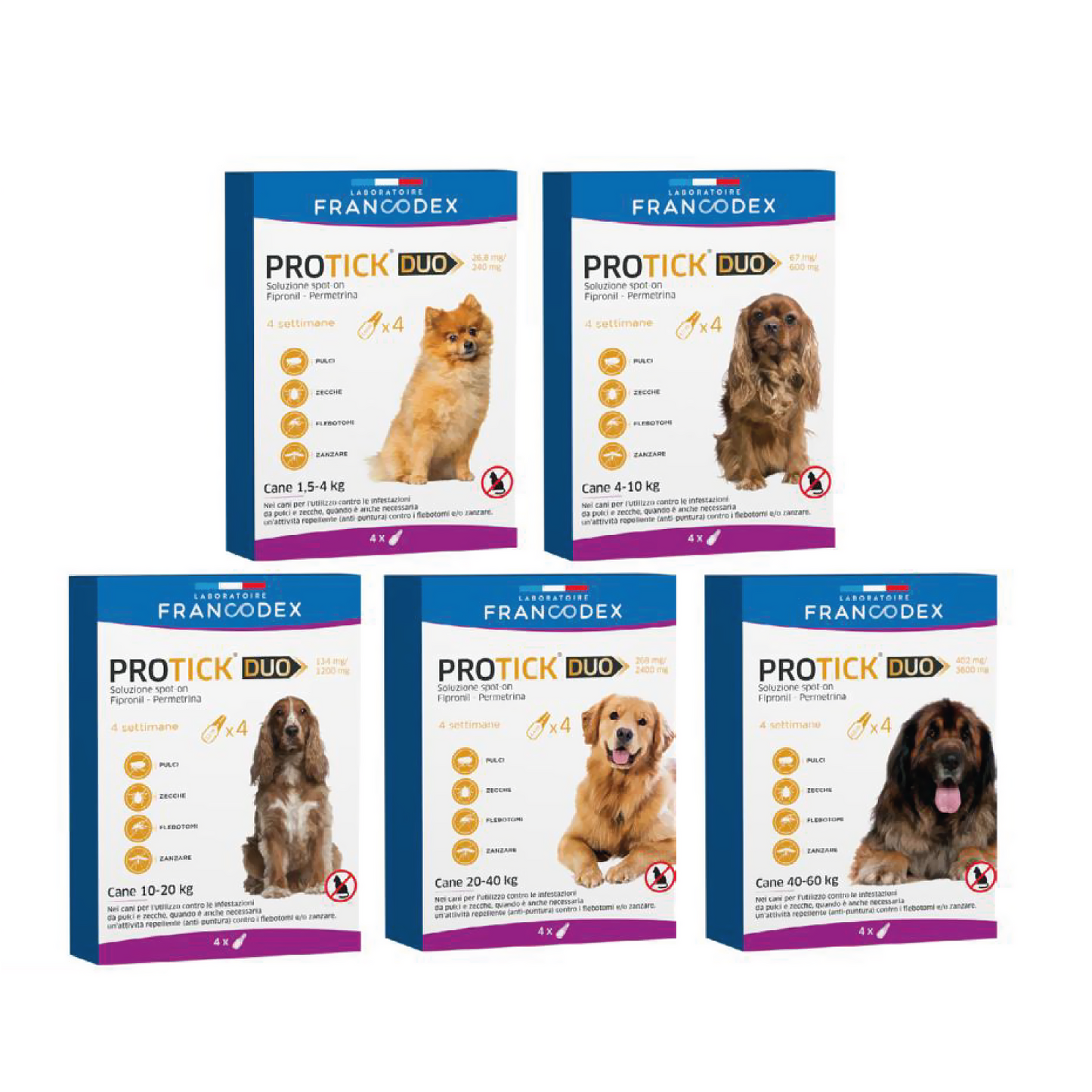 Francodex Protick Duo Antiparassitario Spot-on per cani varie taglie