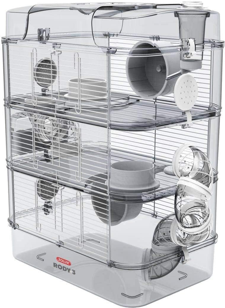 Zolux Rody3 Trio Gabbia Trasparente Per Criceti E Piccoli Roditori 41x27x53cm