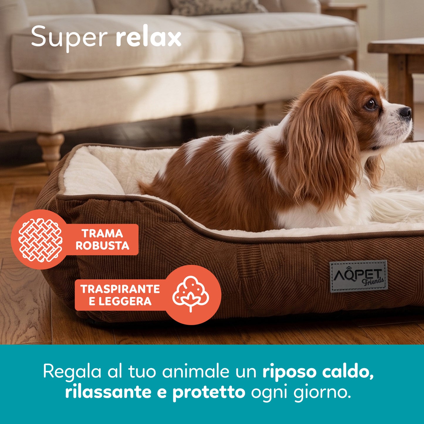 AQPetFriends Sofy Cuccia in tessuto extramorbida
