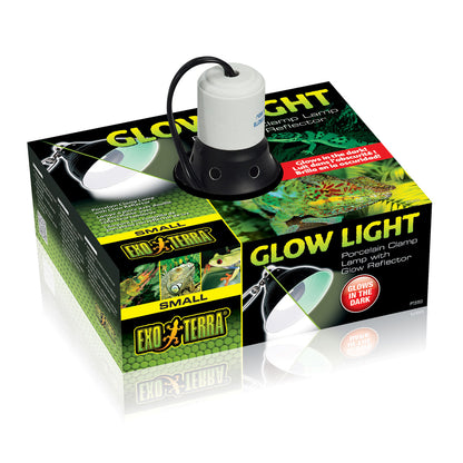 Exoterra Glow Light Lampada Porcellana con Pinza Metallica + Riflettore Fosforescente per Terrari