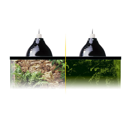 Exoterra Glow Light Lampada Porcellana con Pinza Metallica + Riflettore Fosforescente per Terrari