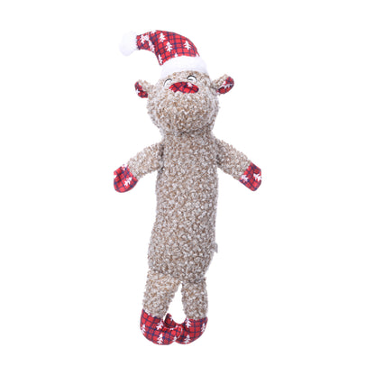 Flamingo Giocattolo di Natale per cane Krola Renna corpo lungo marrone 19x12x45cm