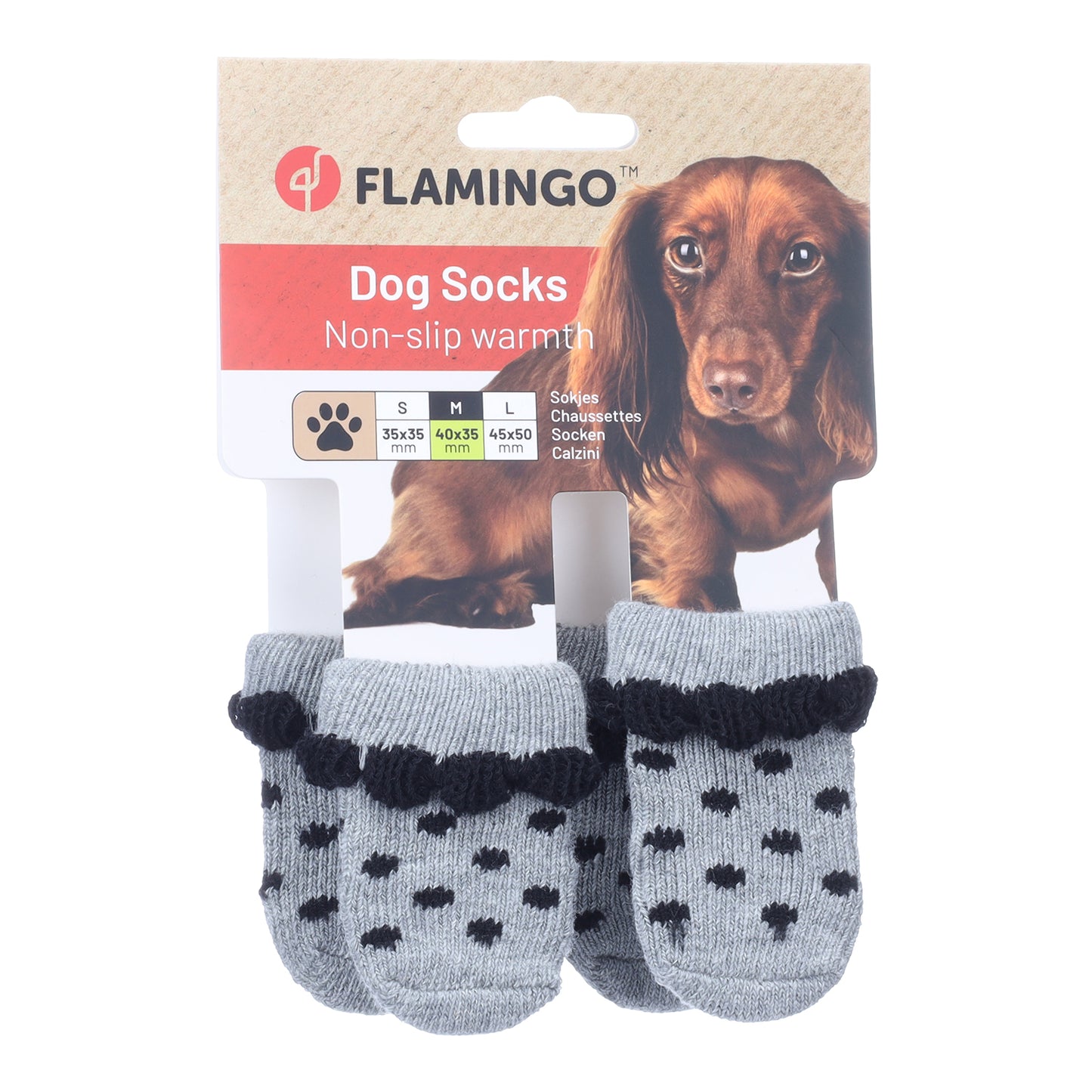 Flamingo Calza per cani Asia 4pzs grigio