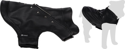 Flamingo Cappotto per cane Sergio nero in cuoio sintetico stile chiodo