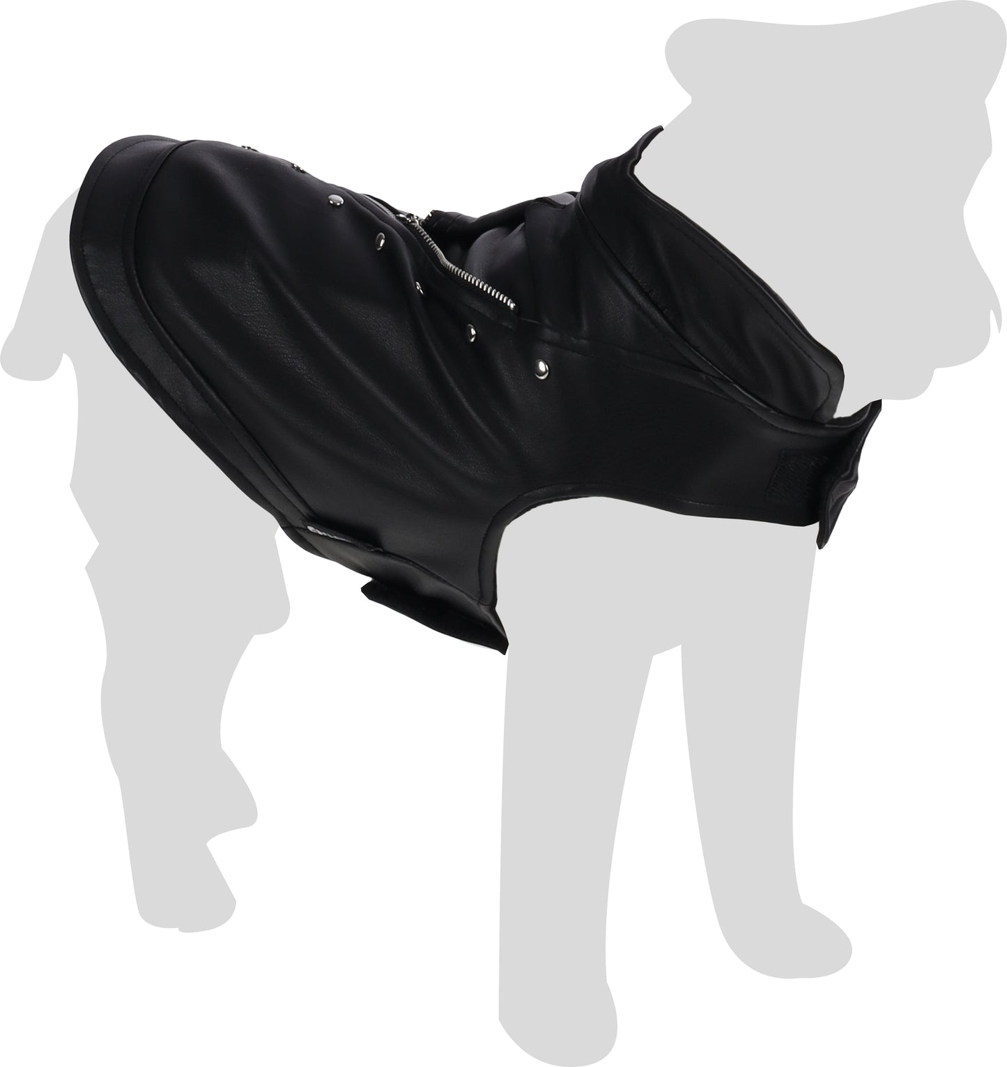 Flamingo Cappotto per cane Sergio nero in cuoio sintetico stile chiodo