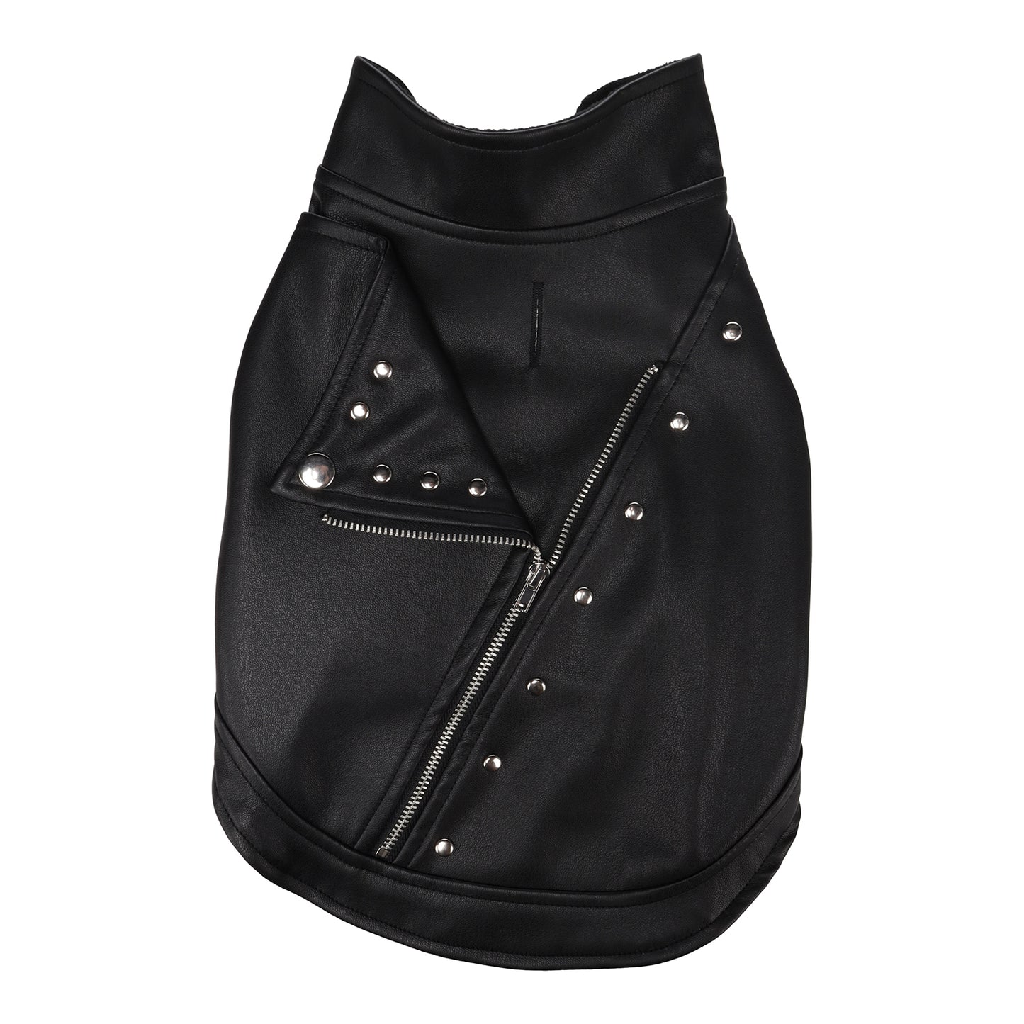 Flamingo Cappotto per cane Sergio nero in cuoio sintetico stile chiodo