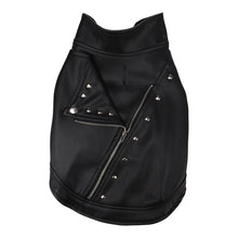 Flamingo Cappotto per cane Sergio nero in cuoio sintetico stile chiodo