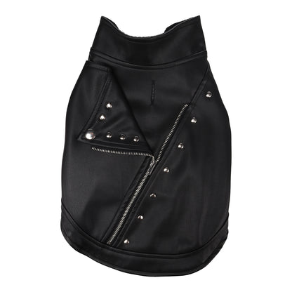 Flamingo Cappotto per cane Sergio nero in cuoio sintetico stile chiodo