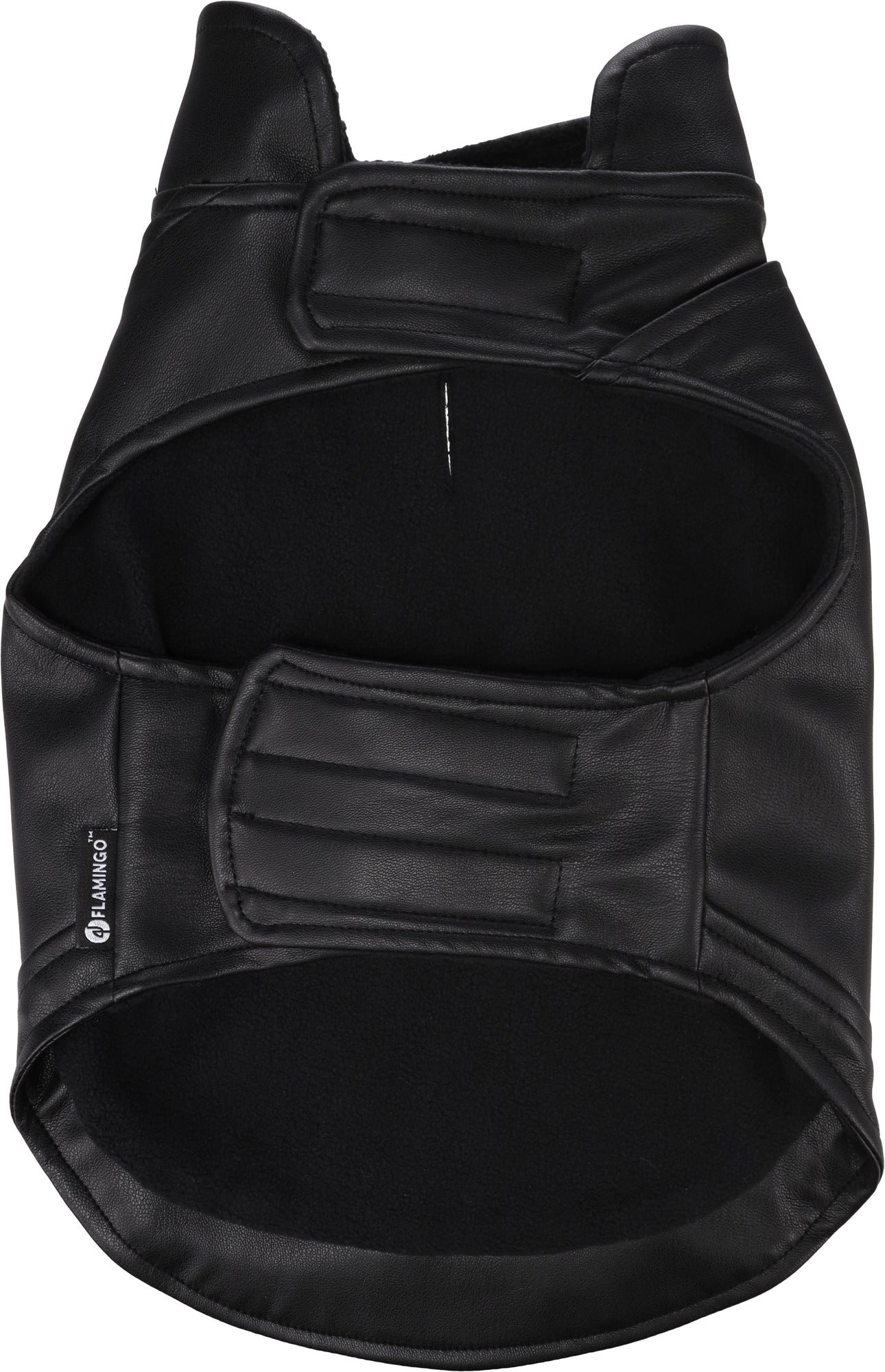 Flamingo Cappotto per cane Sergio nero in cuoio sintetico stile chiodo