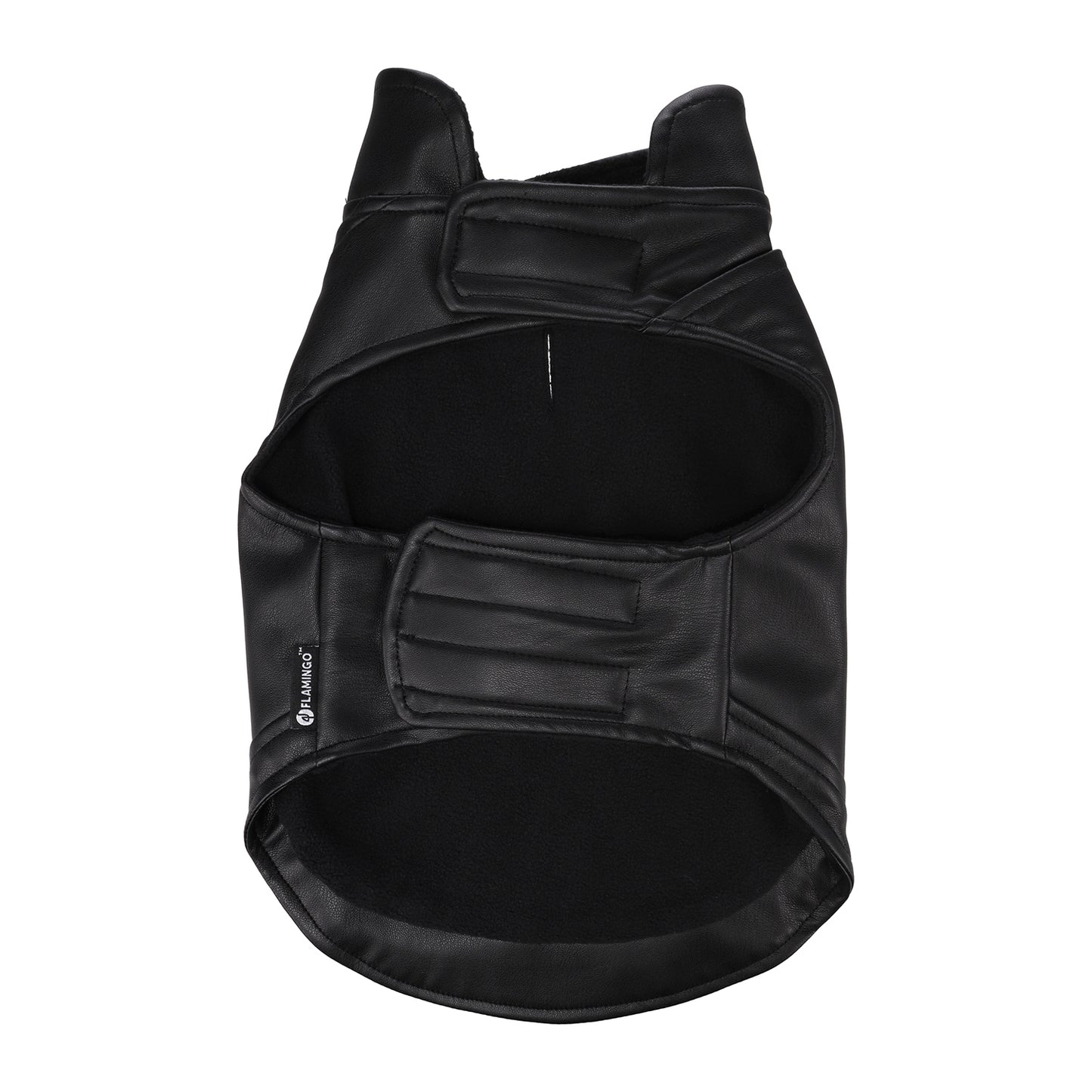 Flamingo Cappotto per cane Sergio nero in cuoio sintetico stile chiodo