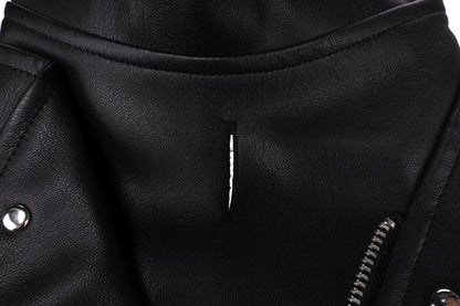 Flamingo Cappotto per cane Sergio nero in cuoio sintetico stile chiodo