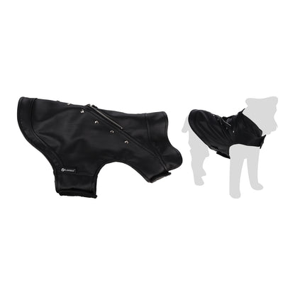 Flamingo Cappotto per cane Sergio nero in cuoio sintetico stile chiodo