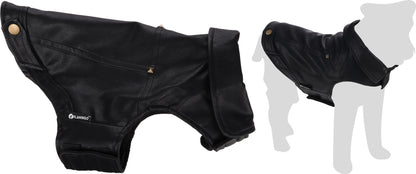 Flamingo Cappotto per cane Sancho nero in cuoio sintetico stile Biker