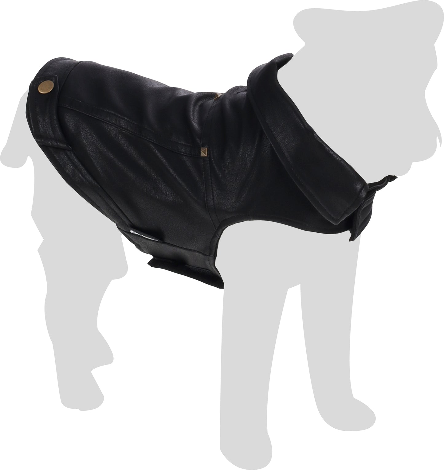 Flamingo Cappotto per cane Sancho nero in cuoio sintetico stile Biker