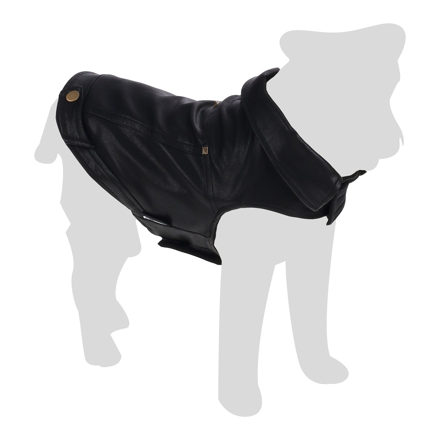 Flamingo Cappotto per cane Sancho nero in cuoio sintetico stile Biker