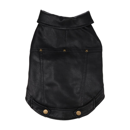 Flamingo Cappotto per cane Sancho nero in cuoio sintetico stile Biker