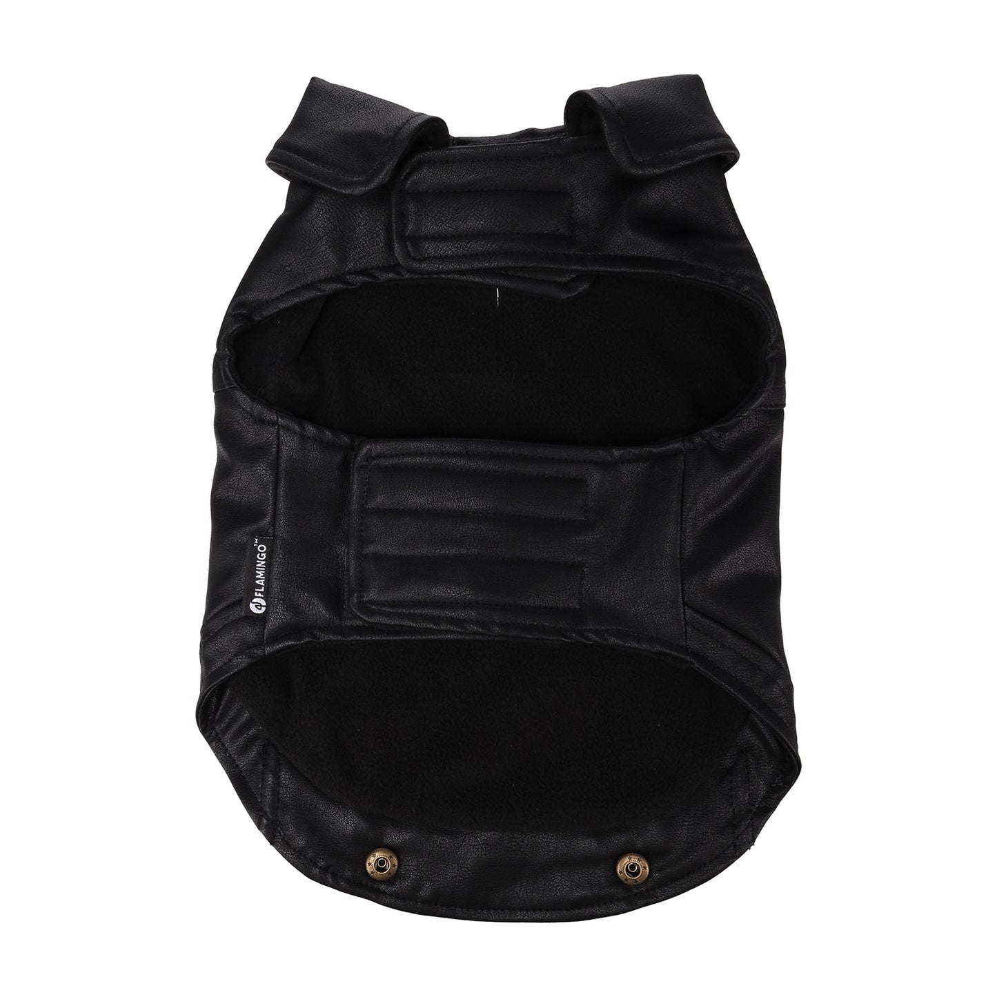 Flamingo Cappotto per cane Sancho nero in cuoio sintetico stile Biker