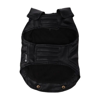 Flamingo Cappotto per cane Sancho nero in cuoio sintetico stile Biker