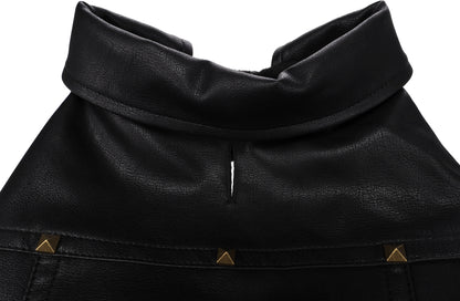 Flamingo Cappotto per cane Sancho nero in cuoio sintetico stile Biker