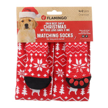 Flamingo calzini abbinati Natale per cane e persona Keysa Rosso